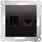 Gniazdo HDMI + RJ45 kat.6. (moduł), antracyt, SIMON54