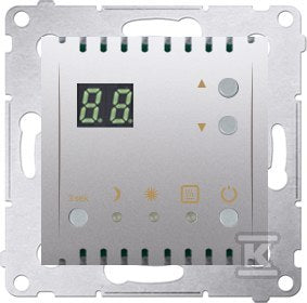 Regulator temperatury z wyświetlaczem z czujnikiem wewnętrznym (moduł) 16(2) A, 230V~, srebrny mat, SIMON54