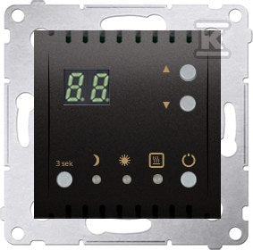 Regulator temperatury z wyświetlaczem z czujnikiem wewnętrznym (moduł) 16(2) A, 230V~, antracyt, SIMON54