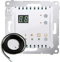 Regulator temperatury z wyświetlaczem z czujnikiem zewnętrznym (moduł) 16(2) A, 230V~, biały *W komplecie czujnik zewnętrzny (sonda), SIMON54