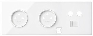 Panel 3-krotny: 2 gniazda + 1 TV + 1 RJ45, biały, SIMON100