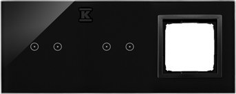Panel dotykowy S54 Touch, 3 moduły, 2 pola dotykowe poziome + 2 pola dotykowe poziome + 1 otwór na osprzęt S54, wulkaniczna lawa, SIMON54 TOUCH