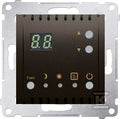 Regulator temperatury z wyświetlaczem z czujnikiem wewnętrznym (moduł) 16(2) A, 230V~, brąz mat, SIMON54