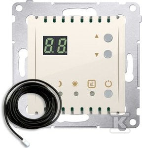 Regulator temperatury z wyświetlaczem z czujnikiem zewnętrznym (moduł) 16(2) A, 230V~, kremowy *W komplecie czujnik zewnętrzny (sonda), SIMON54