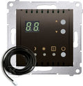 Regulator temperatury z wyświetlaczem z czujnikiem zewnętrznym (moduł) 16(2) A, 230V~, brąz mat *W komplecie czujnik zewnętrzny (sonda), SIMON54