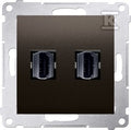 Gniazdo HDMI podwójne (moduł), brąz mat, SIMON54