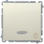 Przycisk światło z podświetleniem LED na 12V (moduł) 10AX, 12V~, szybkozłącza, biały, BASIC MODUŁ