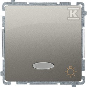Przycisk światło z podświetleniem LED na 24V (moduł) 10AX, 24V~, szybkozłącza, satynowy, BASIC MODUŁ
