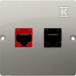 Gniazdo komputerowe RJ45 kat.5e + telefoniczne RJ12 (moduł), Basic moduł satynowy