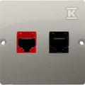 Gniazdo komputerowe RJ45 kat.5e + telefoniczne RJ12 (moduł), Basic moduł satynowy