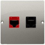 Gniazdo komputerowe RJ45 kat.5e + telefoniczne RJ11 (moduł), Basic moduł satynowy