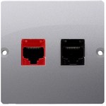 Gniazdo komputerowe RJ45 kat.5e + telefoniczne RJ11 (moduł), Basic moduł satynowy