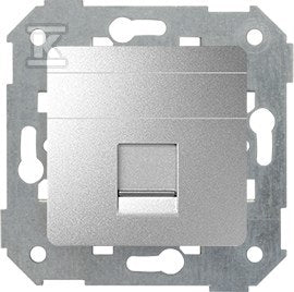 Pokrywa 1x gniazdo RJ45, płaska z żaluzją (moduł), aluminium, SIMON82