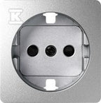 Pokrywa gniazda pojedynczego Schuko z przesłonami, aluminium, SIMON82