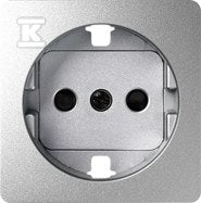 Pokrywa gniazda pojedynczego Schuko z przesłonami, aluminium, SIMON82