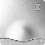 Pokrywa gniazda pojedynczego Schuko z klapką z przesłonami, aluminium, SIMON82