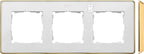 Ramka 3-krotna, Detail SELECT-metal, BIAŁA / podstawa Złota, SIMON82 DETAIL