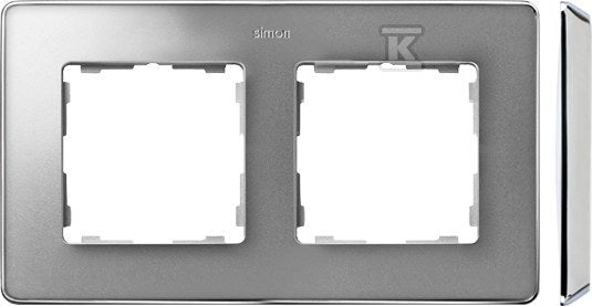 Ramka 2-krotna, Detail SELECT-metal, ALUMINIUM / podstawa Chrom, SIMON82 DETAIL