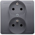 Gniazdo wtyczkowe z uziemieniem podwójne, z funkcją niezmienności faz, 16A, 250V~, zaciski śrubowe. Kompletne - nie do ramek, biały, SIMON54