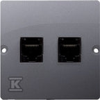 Gniazdo komputerowe RJ45 podwójne kategoria 5e (moduł). Montaż gniazda na wkręty do puszki, srebrny mat, BASIC MODUŁ