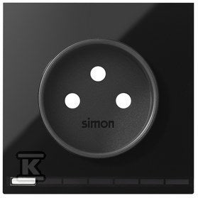 Panel 1-krotny: iO, gniazdo z uziemieniem , czarny, SIMON100