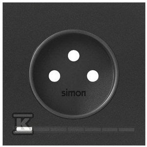 Panel 1-krotny: iO, gniazdo z uziemieniem , czarny mat, SIMON100