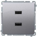Łącznik schodowy podwójny z podświetleniem LED (moduł) 10AX, 250V~, zaciski śrubowe, stal inox, BASIC MODUŁ