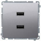 Łącznik schodowy podwójny z podświetleniem LED (moduł) 10AX, 250V~, zaciski śrubowe, stal inox, BASIC MODUŁ