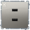 Ładowarka 2 x USB (moduł), 2.1 A, 5V DC, 230V, satynowy, BASIC MODUŁ