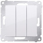 Przycisk potrójny z podświetleniem LED (moduł) 10AX, 250V~, szybkozłącza, biały, BASIC MODUŁ