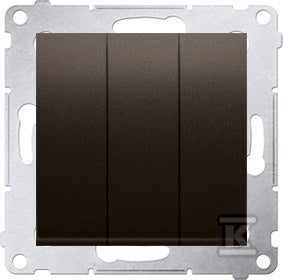 Przycisk potrójny z podświetleniem LED (moduł) 10AX, 250V~, szybkozłącza, brąz mat, SIMON54