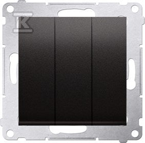 Przycisk potrójny z podświetleniem LED (moduł) 10AX, 250V~, szybkozłącza, antracyt, SIMON54