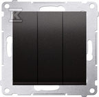Przycisk potrójny z podświetleniem LED (moduł) 10AX, 250V~, szybkozłącza, antracyt, SIMON54