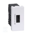 USB ładowarka K45 (45x22,5) gniazdo typ A 5V/2,1A, czysta biel, CONNECT