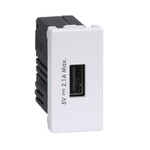 USB ładowarka K45 (45x45) gniazdo typ A 5V/2,1A, czysta biel, CONNECT