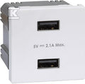 USB ładowarka K45 (45x45) gniazdo typ A 5V/2,1A, czysta biel, CONNECT