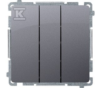Łącznik potrójny (moduł) 10AX, 250V~, szybkozłącza, srebrny mat, BASIC MODUŁ