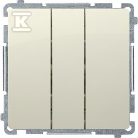 Łącznik potrójny (moduł) 10AX, 250V~, szybkozłącza, beż, BASIC MODUŁ