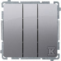 Łącznik potrójny (moduł) 10AX, 250V~, szybkozłącza, stal inox, BASIC MODUŁ