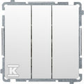 Łącznik potrójny z podświetleniem LED (moduł) 10AX, 250V~, szybkozłącza, biały, BASIC MODUŁ