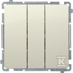 Łącznik potrójny z podświetleniem LED (moduł) 10AX, 250V~, szybkozłącza, beż, BASIC MODUŁ