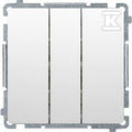 Przycisk potrójny (moduł) 10AX, 250V~, szybkozłącza, biały, BASIC MODUŁ
