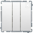 Przycisk potrójny (moduł) 10AX, 250V~, szybkozłącza, biały, BASIC MODUŁ