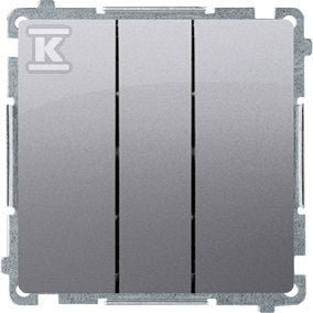 Przycisk potrójny (moduł) 10AX, 250V~, szybkozłącza, stal inox, BASIC MODUŁ