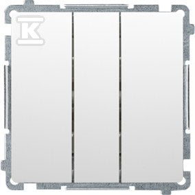 Przycisk potrójny z podświetleniem LED (moduł) 10AX, 250V~, szybkozłącza, biały, BASIC MODUŁ