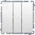 Przycisk potrójny z podświetleniem LED (moduł) 10AX, 250V~, szybkozłącza, biały, BASIC MODUŁ