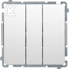 Przycisk potrójny z podświetleniem LED (moduł) 10AX, 250V~, szybkozłącza, biały, BASIC MODUŁ