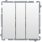 Przycisk potrójny z podświetleniem LED (moduł) 10AX, 250V~, szybkozłącza, biały, SIMON54