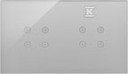 Panel dotykowy S54 Touch, 2 moduły, 4 pola dotykowe, + 4 pola dotykowe, srebrna mgła, SIMON54 TOUCH