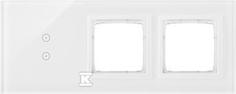 Panel dotykowy S54 Touch, 3 moduły, 2 pola dotykowe pionowe + 2 otwory na osprzęty S54, biała perła, SIMON54 TOUCH